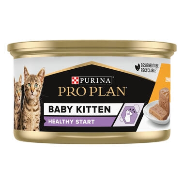 PURINA® PRO PLAN® Baby Kitten HEALTHY START, paštika s vysokým obsahem kuřete, konzerva