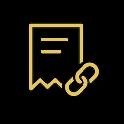 Ikona účtenky s ikonou linku