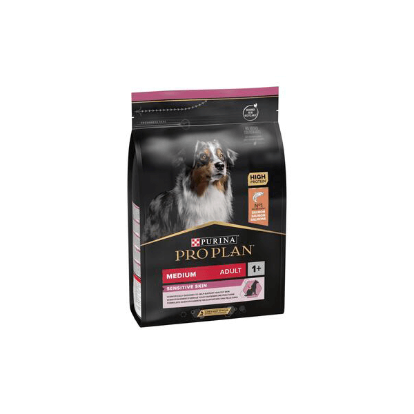PURINA® PRO PLAN® Medium Adult Dog Sensitive Skin, granule pro psy s lososem