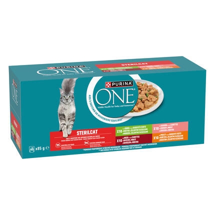PURINA ONE Multipack STERILCAT minifiletky s hovězím a mrkví