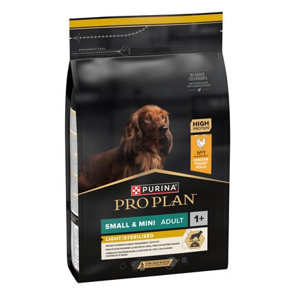 PURINA® PRO PLAN® Small & Mini Adult Light / Sterilised, granule pro psy s kuřetem