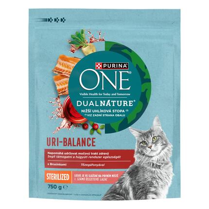 Purina ONE Dual Nature Sterilised granule pro kočky brusinka, losos