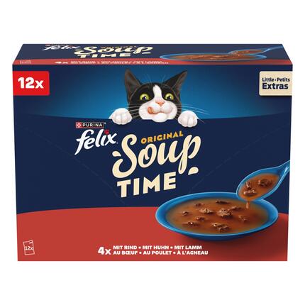 FELIX® Soup polévky s hovězím, kuřetem a jehněčím 12x48 g
