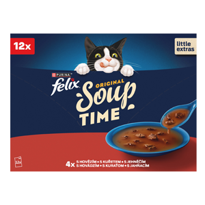 FELIX® Soup polévky s hovězím, kuřetem a jehněčím 12x 48 g