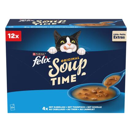 FELIX® Soup polévky s treskou, tuňákem a platýsem 12x48 g