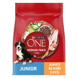 Purina ONE® Medium/Maxi Junior, granule pro štěňata kuře