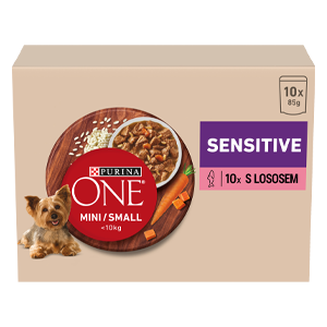 Purina® ONE® Mini Dog Sensitive, kapsičky pro psy losos ve šťávě