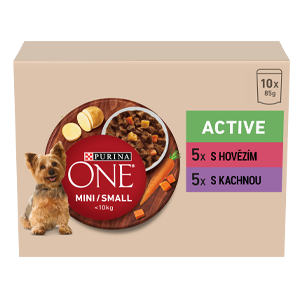 Purina® ONE® Mini Dog Active kapsičky pro psy hovězí, kachna ve šťávě