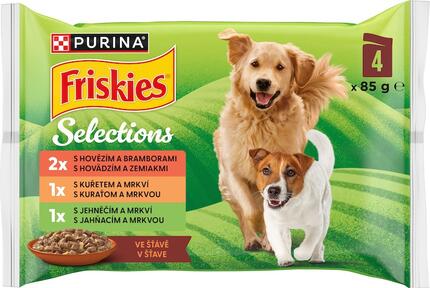 Friskies® multipack dospělý pes ve šťávě (mix příchutí) - přední strana