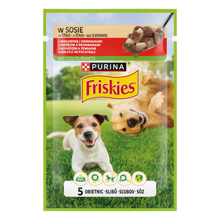 FRISKIES dog adult hovězí ve šťávě
