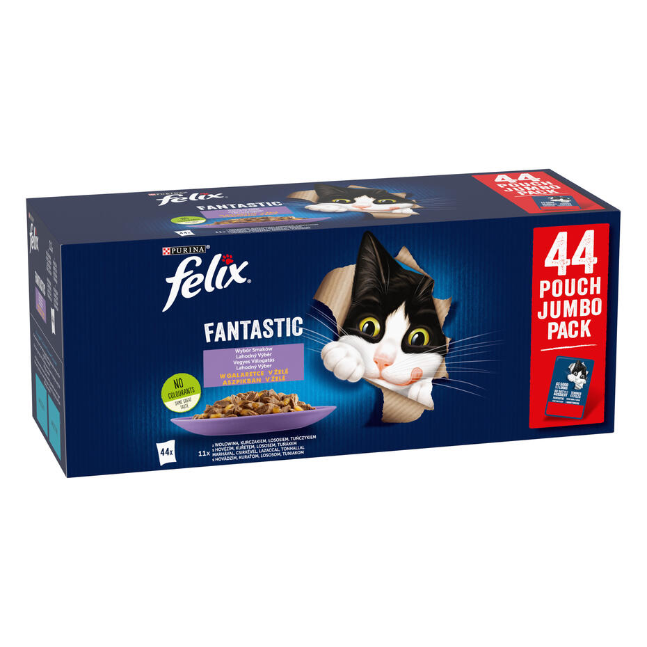 Felix Fantastic multipack s hovězím, lososem, kuřetem a tuňákem v želé 44x85 g