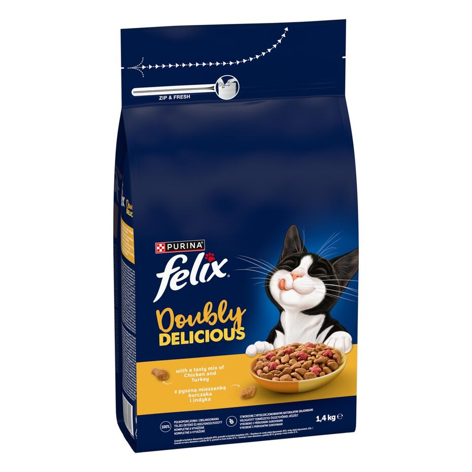 Felix® Doubly Delicious s lahodnou kombinací kuřete a krůty, bohaté na červenou řepu