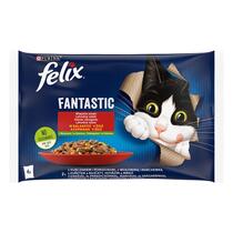 Felix Fantastic multipack - kuře s rajčaty a hovězí s mrkví v želé 4x85 g