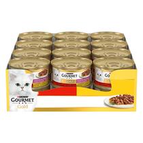 GOURMET GOLD hovězí a kuře, dušené a grilované kousky
