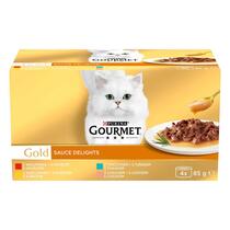 GOURMET GOLD multipack hovězí, kuře, tuňák, losos v omáčce 