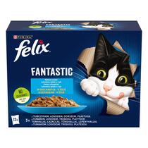 Felix Fantastic multipack s lososem, platýsem, tuňákem a treskou v želé 12x85 g