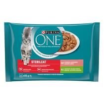 PURINA ONE Multipack STERILCAT minifiletky s krůtím a zelenými fazolkami/s lososem a mrkví