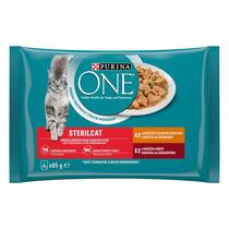 PURINA ONE Multipack STERILCAT minifiletky s kuřetem a zelenými fazolkami/s hovězím a mrkví