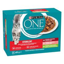 PURINA ONE Multipack STERILCAT minifiletky s hovězím a mrkví