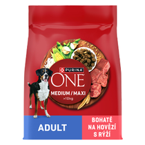 Purina ONE® Medium/Maxi Adult, granule pro psy hovězí
