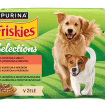FRISKIES dog adult multipack s hovězím, kuřetem a jehněčím v želé - přední strana