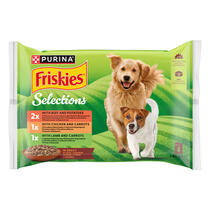 Friskies® multipack dospělý pes ve šťávě (mix příchutí) - přední strana obalu