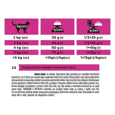 PURINA® PRO PLAN® VETERINARY DIETS Feline UR St/Ox Urinary, granule pro kočky s mořskými rybami