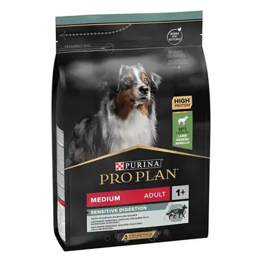 PURINA® PRO PLAN® Medium Adult s OPTIDIGEST® pro citlivé zažívání, s vysokým obsahem jehněčího