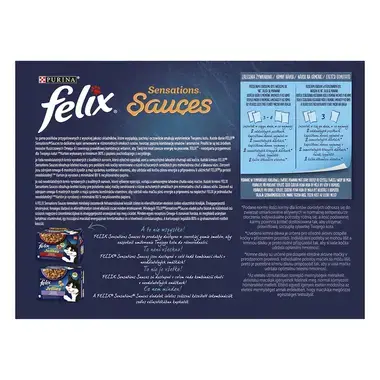 Felix Sensations Sauces multipack výběr s hovězím, jehněčím, krůtou a kachnou v lahodné omáčce 12x85 g