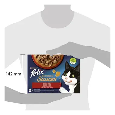 Felix Sensations Sauces multipack výběr s hovězím, jehněčím, krůtou a kachnou v lahodné omáčce 12x85 g