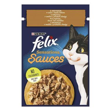 Felix Sensations Sauces s krůtou v omáčce s příchutí slaniny 85g