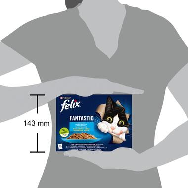 Felix Fantastic multipack s lososem, platýsem, tuňákem a treskou v želé 12x85 g