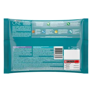 PURINA ONE Multipack INDOOR minifiletky s tuňákem a zelenými fazolkami/s telecím a mrkví