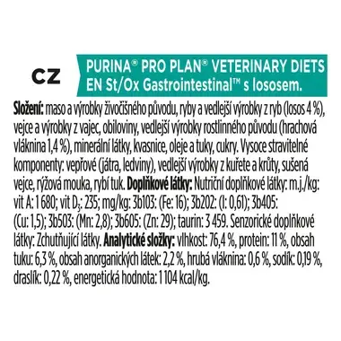 PURINA® PRO PLAN® VETERINARY DIETS Feline EN St/Ox Gastrointestinal, kapsička pro kočky s lososem