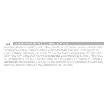 PURINA® PRO PLAN® VETERINARY DIETS Feline NF St/Ox Renal Function Advanced Care, konzervované krmivo pro kočky s krůtou