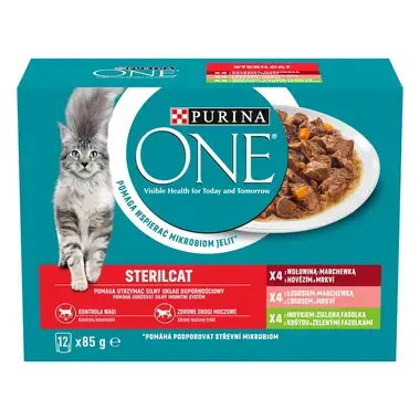 PURINA ONE Multipack STERILCAT minifiletky s hovězím a mrkví