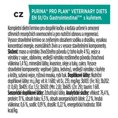 PURINA® PRO PLAN® VETERINARY DIETS Feline EN St/Ox Gastrointestinal, kapsička pro kočky s kuřetem