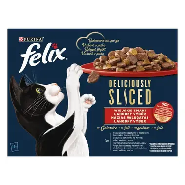 FELIX Deliciously sliced Multipack Farm selection hovězí / kuře / kachna / krůta 12x80g