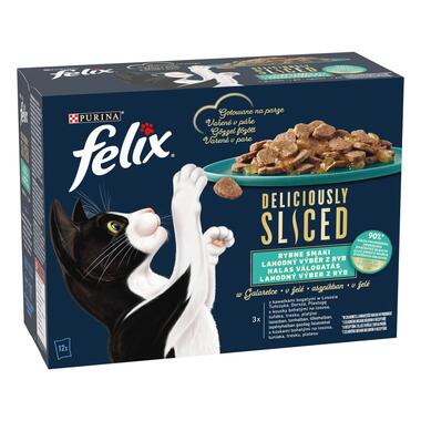 FELIX Deliciously sliced Multipack Fish selection losos/ tuňák/ treska/ platýs 12x80g