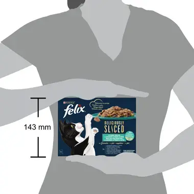 FELIX Deliciously sliced Multipack Fish selection losos/ tuňák/ treska/ platýs 12x80g