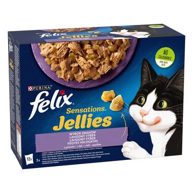 Felix Sensations Jellies multipack výběr s jehněčím, makrelou, treskou, krůtou v lahodném želé 12x85 g