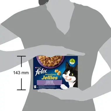 Felix Sensations Jellies multipack výběr s jehněčím, makrelou, treskou, krůtou v lahodném želé 12x85 g
