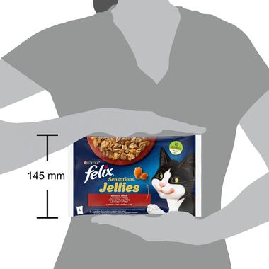 Felix Sensations Jellies multipack s hovězím a kuřetem v lahodném želé 4x85 g