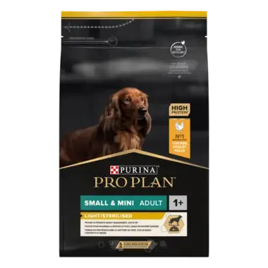 PURINA® PRO PLAN® Small & Mini Adult Light / Sterilised, granule pro psy s kuřetem