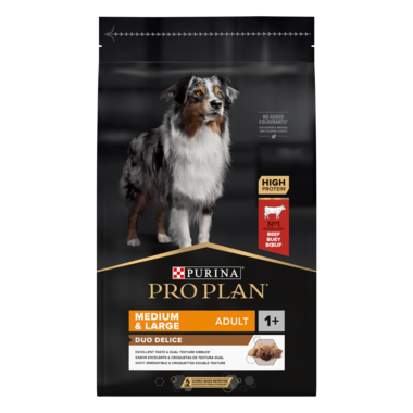 PURINA® PRO PLAN® Medium & Large Adult Dog Duo Delice, hovězí