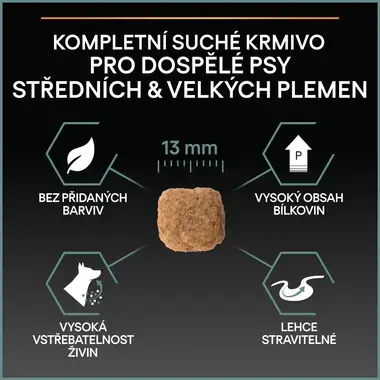 PURINA® PRO PLAN® Medium & Large Adult Sensitive Digestion GRAIN FREE, krůta