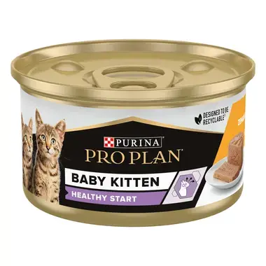 PURINA® PRO PLAN® Baby Kitten HEALTHY START, paštika s vysokým obsahem kuřete, konzerva