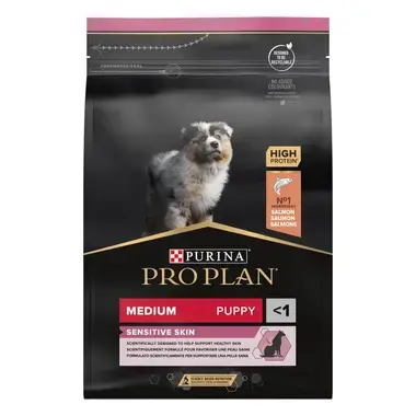 PURINA® PRO PLAN® Medium Puppy Sensitive Skin, granule pro štěňata s lososem