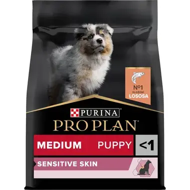 PURINA® PRO PLAN® Medium Puppy Sensitive Skin, granule pro štěňata s lososem