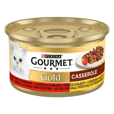 GOURMET GOLD hovězí a kuře v omáčce